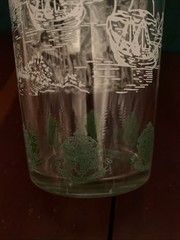 Vintage Highball Glass Bar Glass Colonial Williamsburg Virginia Green White 16oz