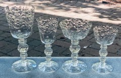 Set of TWO Heisey Crystal Riviere Cutting Liquor Cocktail Goblets
