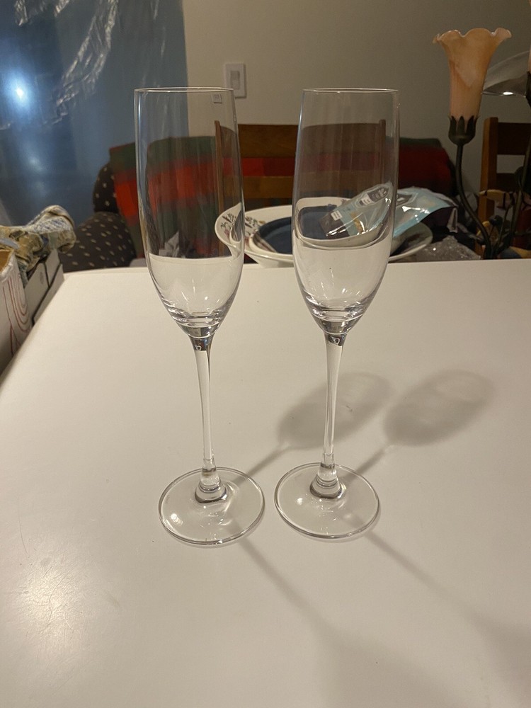 Lenox Solitaire Signature Crystal Champagne Flutes 10” Set of 2 MINT