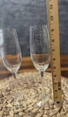 Tiffany & Co. Classic Crystal Glass Champange Flutes 9.5 in Set of 2 Blown Glass