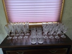Set of 32 Vintage Mikasa Christmas Tree Old Fashioned Crystal Glasses