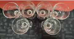 Vintage Set of 6 Demi Glass Renaissance Cordial Glasses w/ Twisted Stems England