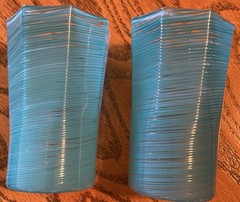 Chris Taylor Craft Advisory 2 Glasses Octagonal Turquoise blown glass NWOT