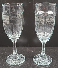 (2) Libbey Chivalry Clear Whiskey Sour Glasses Set Textured Rock Sharpe Stemware