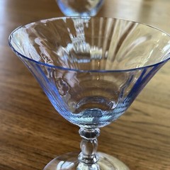 Vintage Cambridge Caprice Moonlight Blue Blown Sherbet Glasses