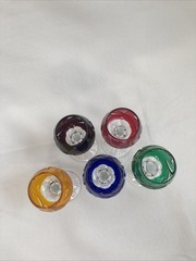 5 Lausitzer Crystal Cut To Clear Multicolor Grape Vine Hock Wine Glasses 5 1/4”