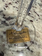 Set of 8 Noritake Vendome Platinum Trim Crystal Stemware – Wine Water glasses