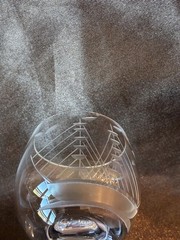 Javit Vintage Cordial Hand Etched Crystal Clipper Ship Glasses Set Of 6