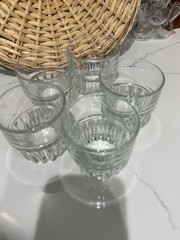 Libbey DuraTuff Gibraltar Rocks Glasses Set of 5 Clear Tumblers USA