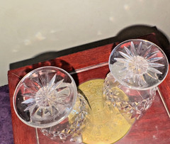 2pcs Vintage Footed Juice Glasses by Waterford Crystal LISMORE pattern set