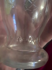 1950s Sau-Sea Foods Shrimp Cocktail Glass w/ Nautical Boat Wheel Design MCM