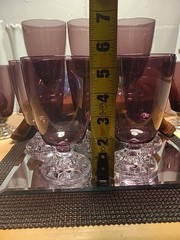 Fostoria Glass Amethyst AMERICAN LADY 5 1/2 Inch 12 Oz ICE TEA TUMBLER Set Of 5