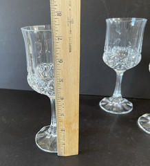 Cristal De Flandre Fascination 7.25″ Crystal 3 Wine Glasses 8.5 oz Fan Cut