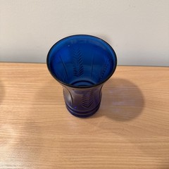 Maryland Glass Co. Feather 4.5″ Cobalt Blue Flat Water Tumbler
