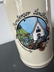 Vintage 1998 Bamberger Sandkerwa Stein Germany 0.5L Ceramic Beer Mug Rooster Art