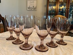 Vintage Libbey Premiere Plum Purple Pink Iced Tea Glasses Set Of 6