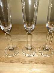 Set (4) Vintage Riedel Millennium 2000 Champange Flutes 9.5” Clear Crystal EX