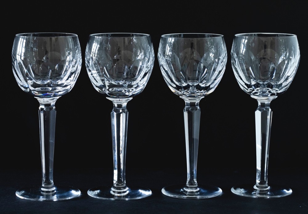 Waterford SHEILA Vintage Set of Four Crystal Wine Hock Glasses 7 3/8” -2 avail