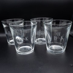 DAMAGE Steuben Glass 7711 – Highball Tumbler Glasses 4 3/8″ H Set of 4 -MONOGRAM