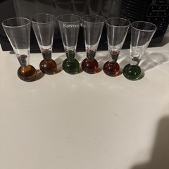 Vintage Ball Bottom Weighted Cordial Shot Glasses Set of 6