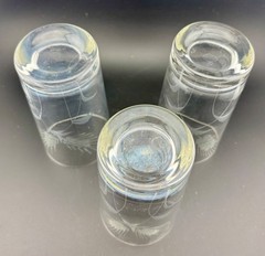 Set Of 3 Vintage Etched Wheat Pattern Highball Glasses