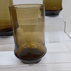 Vtg Libbey Tawny Impromptu Glass Tumblers Set of 5 5″ Smoke Brown Glasses
