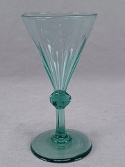 British Georgian Regency Blown Cut Flint Glass Green Wine Circa 1830 A