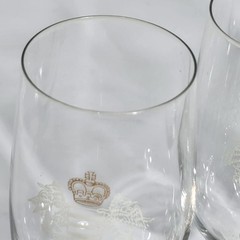 Prince Hubert De Polignac Cognac Etched Stemmed Glasses Set Of 4 VTG