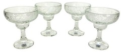 Vintage Princess House Fantasia Etched Floral Set of Four Margarita Glasses