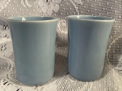 Set Of 2 Lu-Ray Pastels Blue Juice Tumblers By Taylor, Smith & Taylor, 3½ inches