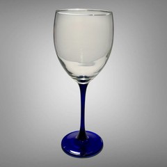 Set Of 4 Cristal D’Arques Neptune 8” Water/Wine Glasses Cobalt Stem