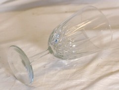 Clear Long Stem Wine Glass Vertical Lines