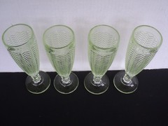 Shannon Twill Crystal Champagne Flute Goblet Emerald Beverage Glass Set of 4