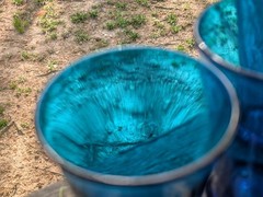 Royal Leerdam Williamsburg CW5T Blenko Glass Turquoise Drinking Glasses (6) Rare