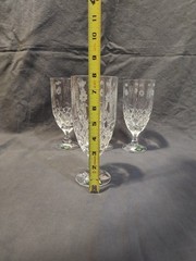 4 Godinger Shannon Stephanie Crystal Ice Tea Glasses Etched Wheat Flower 14oz
