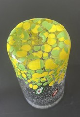 Murano Style Glass Drinking Tumbler Multi Color Handmade Millefiori 5.75” MINT