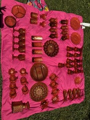Amber Glass Drinkware Set Mixed Lot Cups Tumblers Bowls Plates Serving Pieces