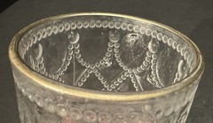 Antique/VTG Gilded-Rim Pressed Rocks/Double Old-Fashioned Glasses Set of Two (2)