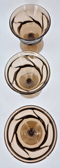 Fostoria Jamestown MCM Brown Sherbet Glasses Footed Dessert Champagne Set of 3