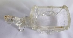 Jeanette Glass Horse Donkey 1950 Western Cart Toothpick Holder Clear Candy Dish
