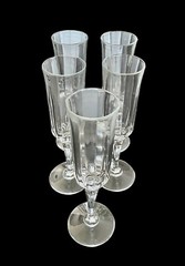 Set of 5 St George American Heritage Champagne Flutes Crystal Optic 8-3/8″