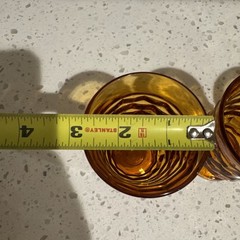 Vintage Indiana Whitehall Cubist Juice Glasses Lot Of 3 Gold 4″ H x 2.5″ W