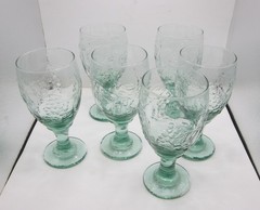 Orchard Fruit Green by Libby Glasses, Set of 6, Vintage