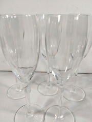 Champagne Flutes Clear Crystal Cut Glasses Barware – Set of 5 – 8 inches tall