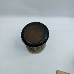 Seneca Glass CASCADE Pattern Brown 15 oz Water Tumbler 5″ High Made 1970s EUC