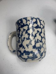 Sponge Coffee Mugs Tienshan Hearts Stoneware Folk Craft 3-7/8″ Set of 3