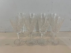 Vintage Waterford Clare Clear Glass Set of 8 Sherry Glasses