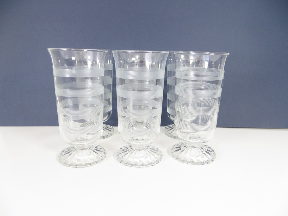 Vintage Indiana Glass Whitehall Colony Clear Footed Tumbler (Set of 6)