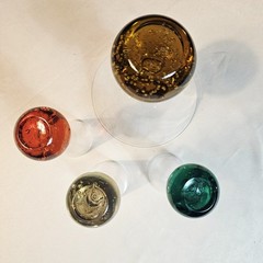 Vintage MCM Multi-Color Controlled Bubble Ball Base Barware Lot of 4