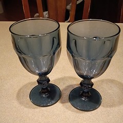 Durituff USA Dusky Blue Gibralter Goblet Gorgeous! Set of 2